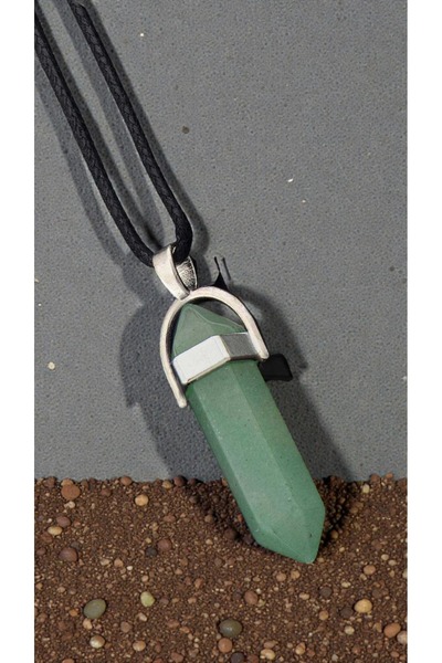 chic crazze قلادة من حجر اليشم الطبيعي