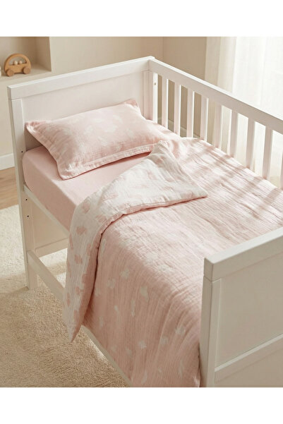 Pufuduk Baby طقم غطاء لحاف أطفال من الموسلين القطني 100%، مكون من 3 قطع بنمط ...