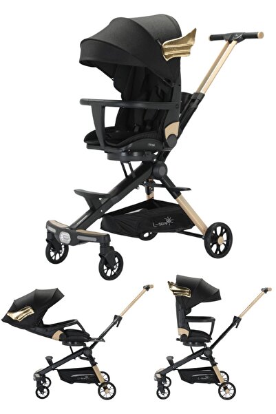 L-Sun Compact, foldable baby stroller, reversible seat, bright headlight and ...