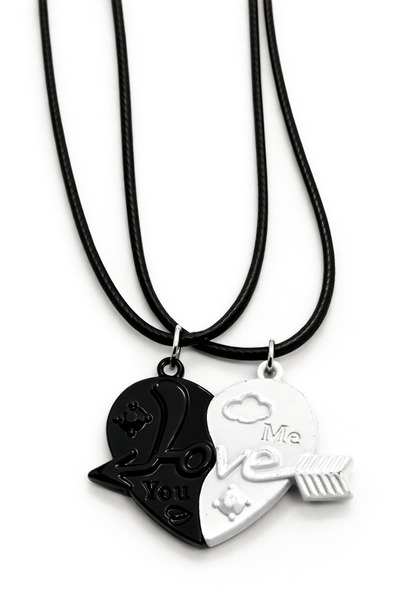 MakeWell Heart and Arrow Design Love You and Me Written Magnetic 2-Piece Frie...