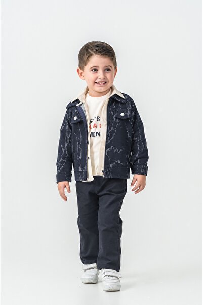 LUCY EXCLUSİVE طقم تريكو للأولاد مكون من 4 قطع (جاكيت؛ قميص؛ تي شيرت؛ بنطلون)...