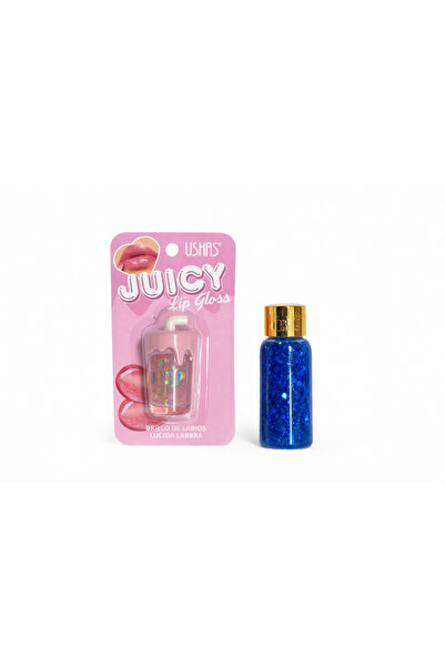 Ushas Juicy Lip Gloss – Juicy Effect Glitter Lip Gloss (Pink & Blue)