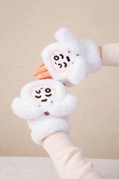 MD Moda Accessories Plush Character Fingerless Gloves