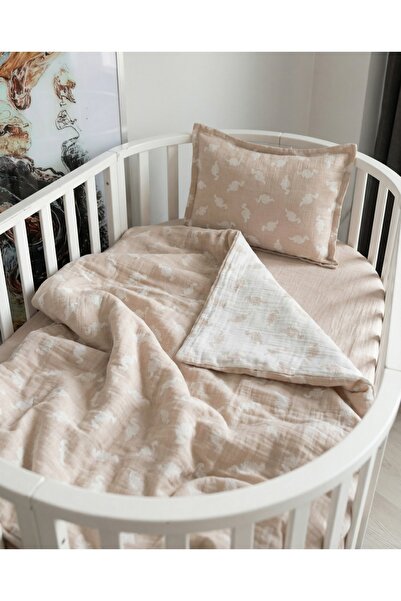 Pufuduk Baby طقم غطاء لحاف أطفال من الموسلين القطني 100%، مكون من 3 قطع بنمط ...