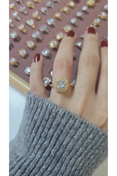 ARTEMİSİA Premium Design Sparkling Women's Double Color Ring Adjustable Witho...