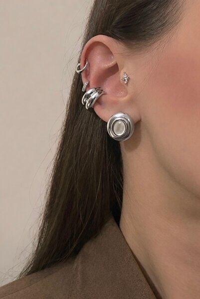 Okko Store Mini Round Steel 2-Piece Earrings
