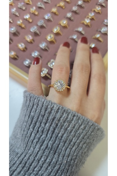 ARTEMİSİA خاتم نسائي بتصميم فاخر ومضيء بلونين قابل للتعديل بدون رقم