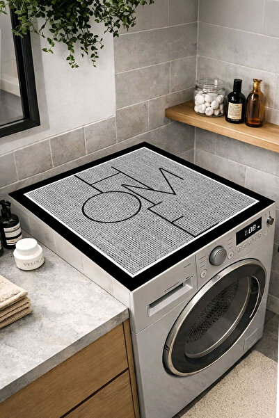 Nihai Ev Leke Tutmaz Kaymaz Yıkanabilir Jüt Görünümlü Çamaşır Makinesi Kurutm...