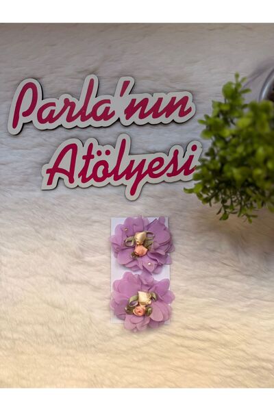 SOFT Набір з 2-х фіолетових квіткових шпильок для волосся та без волосся для ...