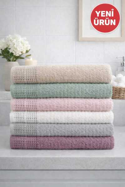 Mela Home Karayel 50*90 cm 6'lı El ve Yüz Havlu Seti- Çeyizlik- Hediyelik - M...