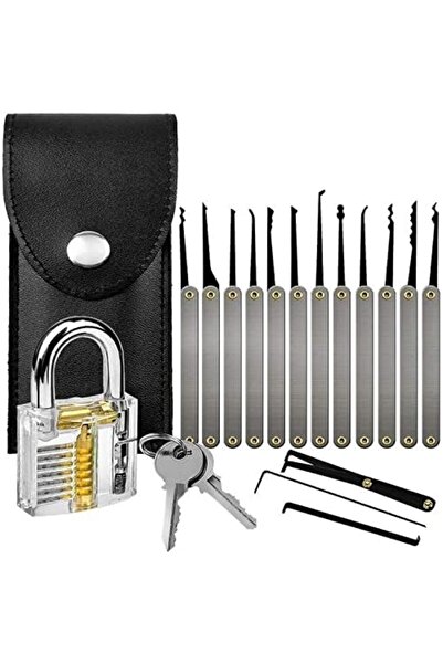 AyrStore 15 Parça Bozuk Kilit Açma Seti + Şeffaf Asma Kilit