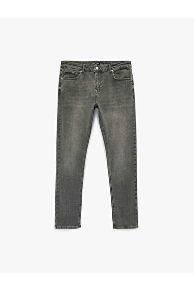 Koton Baumwoll-Slim-Fit-Jeanshose für Herren in Grau 6SAM40056ND