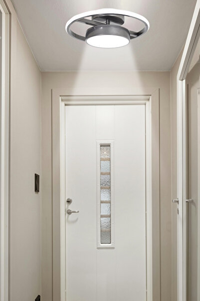 Saatistan Modern Gri ve Beyaz Ledli Tekli Avize, Şık ve Şık Tasarım