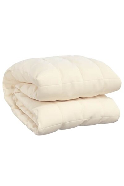vidaxl Weighted Blanket, Light Cream, 155x220 cm, 11 kg