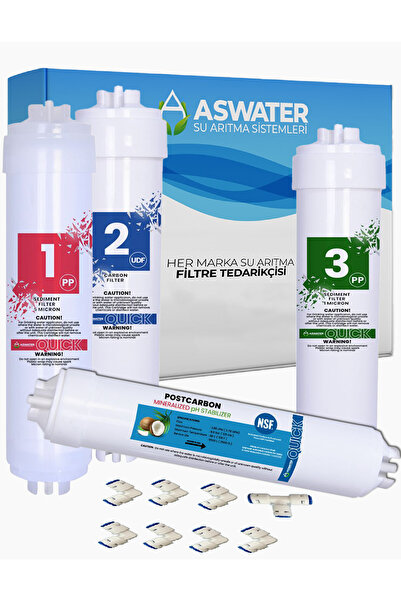 As Water Tüm Kapalı Kasalar ile Uyumlu 4 Aşamalı Filtre Seti