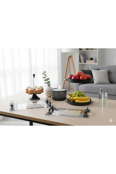 Generic Set includes dessert stand + serving tray set + cup holder + napkin h...