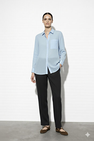 Cistern İstanbul Women's Pocket Detailed Textured Shirt