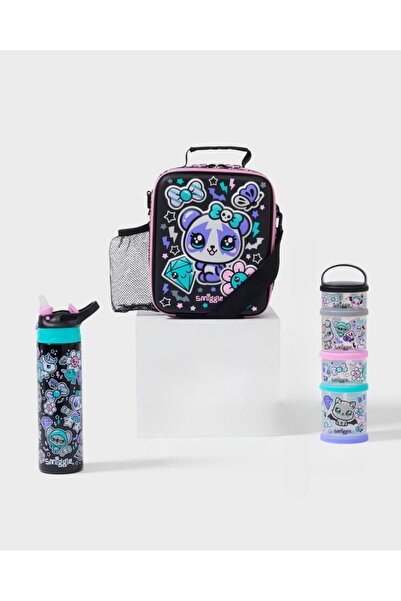 SMIGGLE مجموعة تريل بليزر المكونة من 3 قطع للطعام والمشروبات - صندوق غداء بغط...