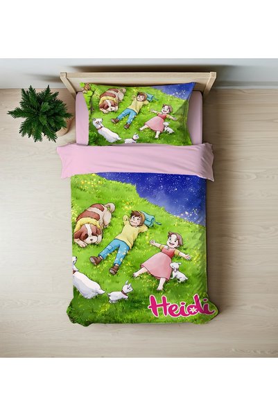 hediyechy Gift Duvet Cover Heidi Themed 3D Printed Single Size Duvet Cover Set