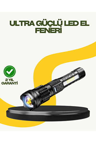 ZERO LAND LVSQVR Şarjlı El Feneri Yüksek Işık Gücü (170345) Uzun Menzil