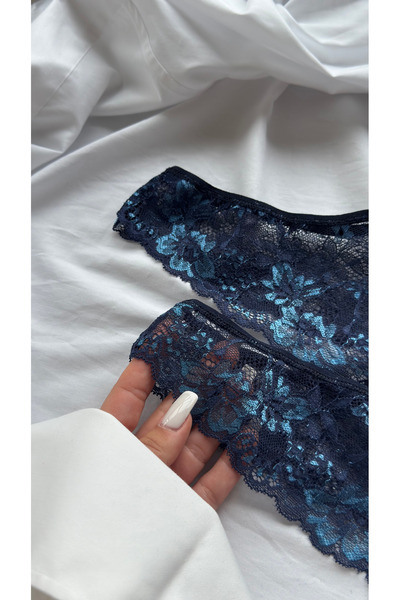 YOYYO 2-Pack Floral Patterned Thong with Floral Lace Detail