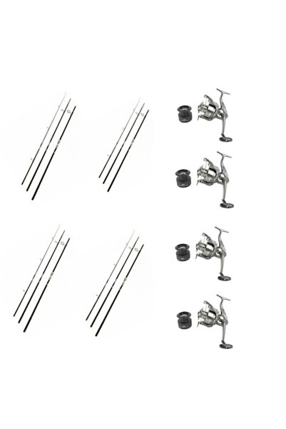 eastshark Set of 4 Rods 3, 90m, 3, 75 LBS, 3 Segments and 4 Reels 8000 Metal ...