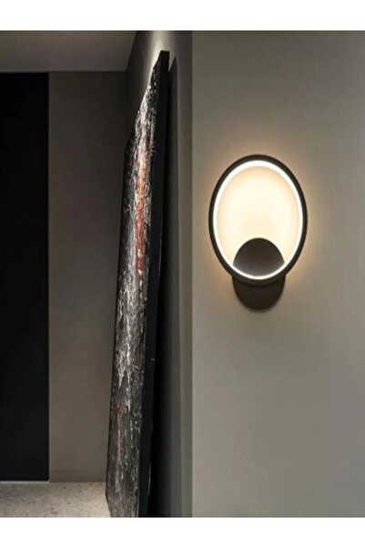 ST LİGHTİNG Modern Tarz Yuvarlak günışığı Ledli Aplik (SİYAH VE GOLD KASA)