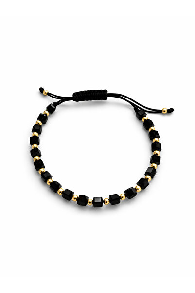 FELICELY 925 Silver Onyx Square Bracelet