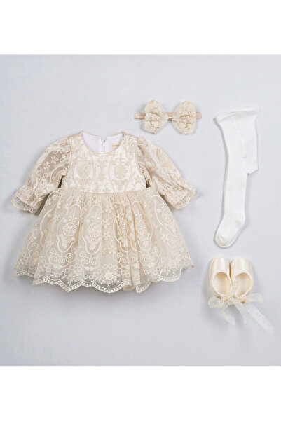 Pugi Baby Baby Girl Stylish Lace Mevlüt / Special Occasion Dress