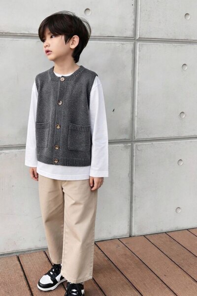 MİO Erkek Çocuk Triko Yelekli 3'lü Takım