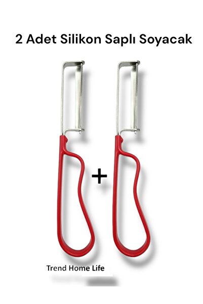 Trend Home Life 2 Pcs Silicone Handle Metal Side Peeler Potato Vegetable Stai...