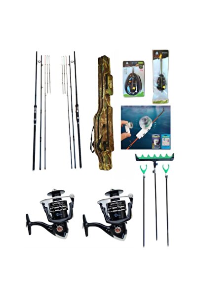 eastshark 2 Lansete Carbon Feeder reglabile 3,60m la 4,10m+2 Mulinete 6000 Me...