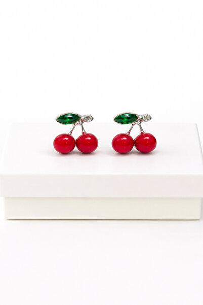 MakeWell Cherry Figured Earrings for Pierced Ears with Silver Pins – Stylish ...