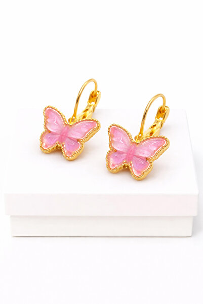 MakeWell High-Quality Brass Dangle Earrings with Purple Butterfly Figure – El...