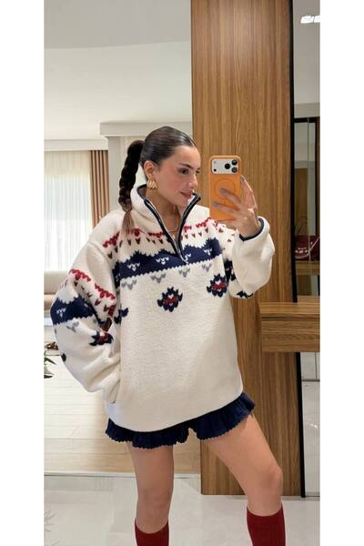 Mzr Collection Women's patterned zipper sweatshirt