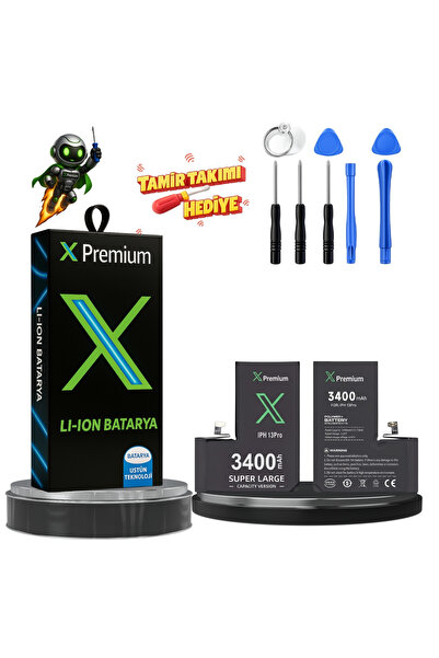 X PREMİUM iPhone 13 Pro Batarya Xpremium Pil Süper Yüksek Kapasiteli Güçlendi...