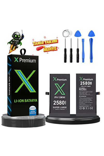 X PREMİUM iPhone 12 Mini Batarya Xpremium Pil Süper Yüksek Kapasiteli Güçlend...