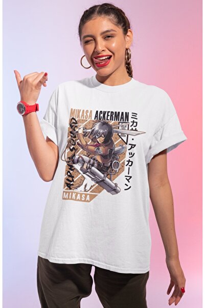 SEVBANO تي شيرت مطبوع عليه شخصية ميكاسا أكرمان أتاك أون تيتان للجنسين مقاس كبير