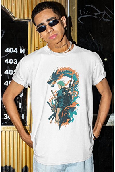 SEVBANO Tricou unisex supradimensionat cu imprimeu Roronoa Zoro, cu personaj ...