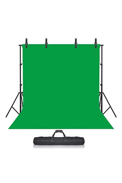 AZT 200x300cm 2x3mt Fon Perde Tutucu Background Çekim Standı Yeşil Green Gren...
