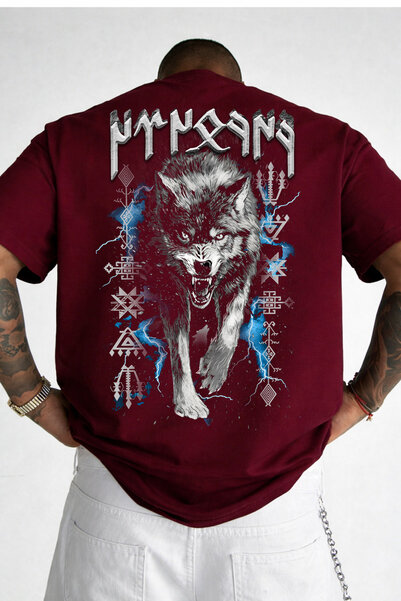 VEK Tricou supradimensionat cu design personalizat GHOST V2 Gokturk Letters