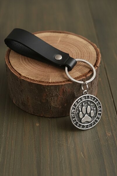 AB Takı Premium Bear Claw Design Real Leather Keychain Black Genuine Leather ...