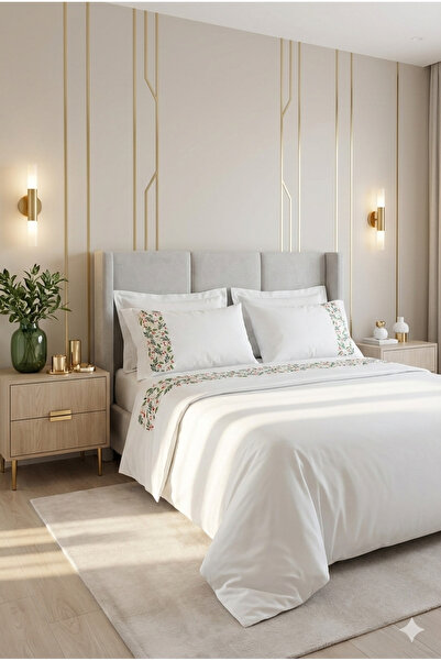 Generic King Size 6-Piece Embroidered Bedding Set, 100% Egyptian Cotton, 600 ...