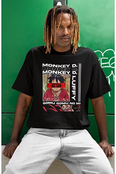 SEVBANO تي شيرت مونكي دي لوفي بتصميم مطبوع للجنسين ذو حجم كبير وشخصيات من مسل...