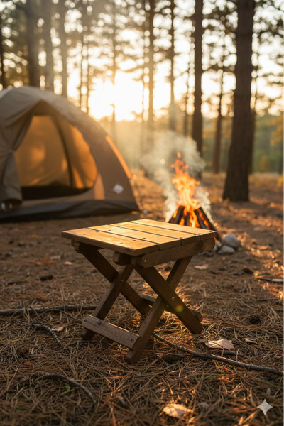blanch Katlanabilir Ahşap Kamp Taburesi | Piknik, Kamp, Balıkçı ve Balkon Tab...