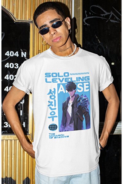 SEVBANO تي شيرت مطبوع عليه شخصية أنمي سولو ليفلينج أرايز للجنسين مقاس كبير