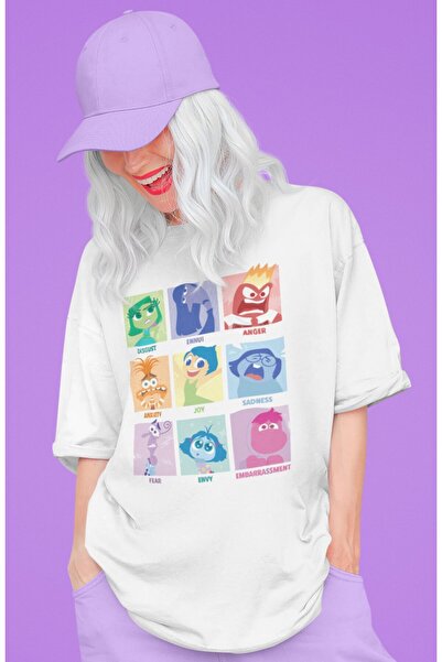 SEVBANO Μπλουζάκι Unisex Oversize με στάμπα όψης προς τα πίσω με χαρακτήρες κ...