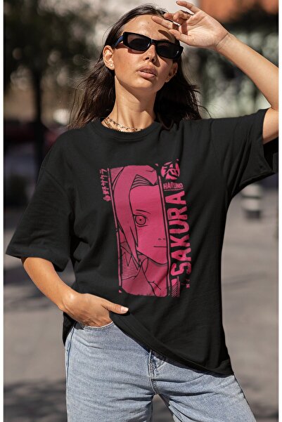 SEVBANO Σχεδιασμός Haruno Sakura με στάμπα Unisex Oversize T-shirt με χαρακτή...