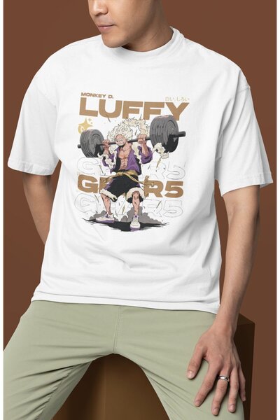 SEVBANO تي شيرت مطبوع عليه تصميم Monkey D. Luffy Gear 5 لكمال الأجسام واللياق...