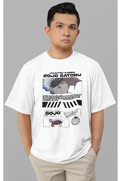 SEVBANO Tricou anime oversize unisex cu imprimeu Satoru Gojo Jujutsu Kaisen